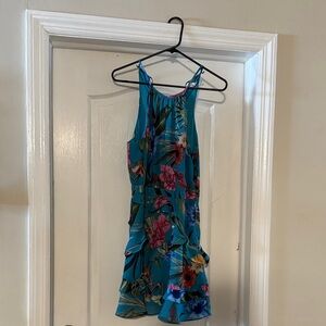 Parker Teal and Red Floral Top